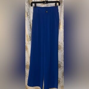 Chic Royal Blue Wide Leg Women's Pants